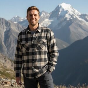 Polo Ralph Lauren Mens Large Oversized Check Cotton Shirt‎ Flannel Winter Shirt